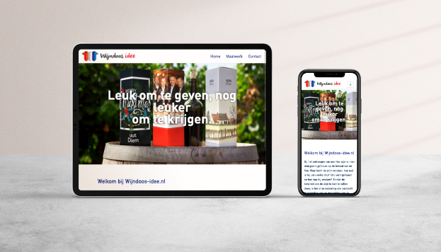 Website Wijndoos-Idee mobiel en tablet